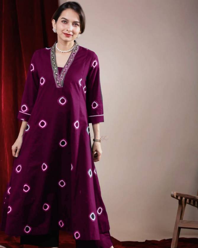 MT Embroidery Neck Cotton Designer Kurti With Bottom Wholesale Shop In Surat